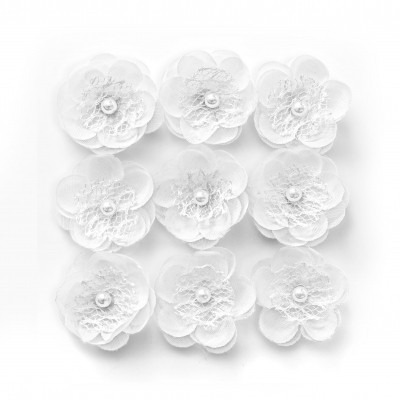 Ozdoba materiałowa Galeria Papieru kwiaty samoprzylepne magnolia białe (252019)