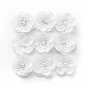 Ozdoba materiałowa Galeria Papieru kwiaty samoprzylepne magnolia białe (252019)