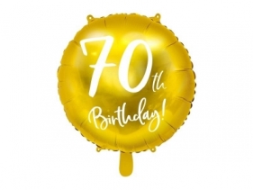 Balon foliowy 70th Birthday 45cm złoty