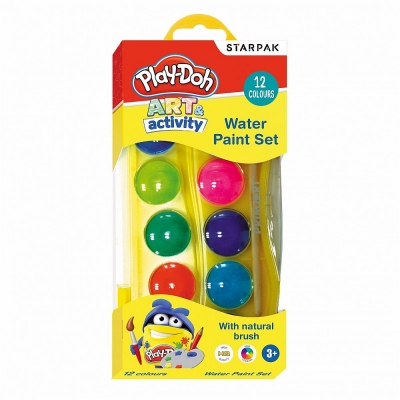 Farby akwarelowe Play-Doh 12 kolorów+pędzelek (453903)