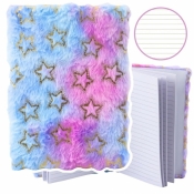 Notatnik pluszowy A5/80K linia Złote gwiazdki