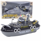 Łódź patrolowa światło, dżwięk, woda, ruchome el.