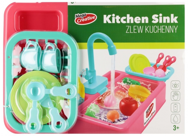 Zestaw kuchenny zlew różowy