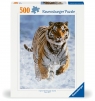 Ravensburger, Puzzle 500: Tygrys w śniegu (12000148) Wiek: 12+