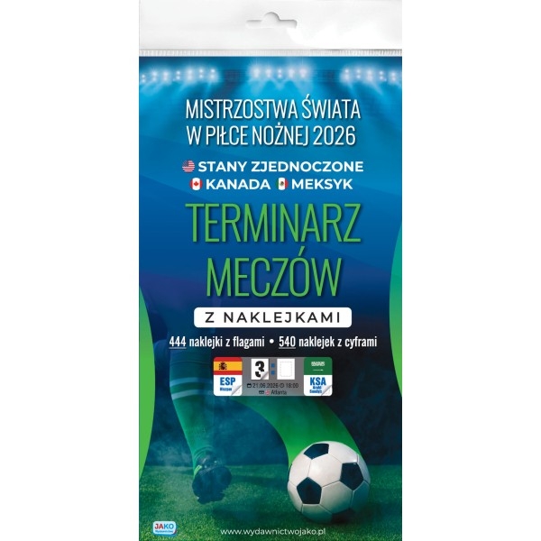 Terminarz meczów z naklejkami. Mistrzostwa Świata w Piłce Nożnej 2026