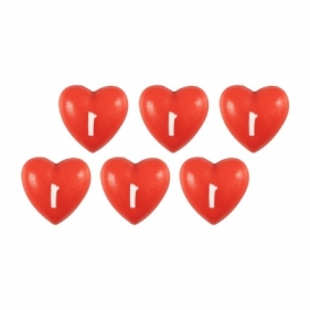Walentynkowe świeczki w kształcie serc 6szt