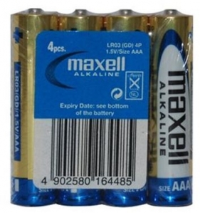 Baterie. 4x bateria alkaliczna. Maxell Alkaline LR03/AAA