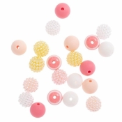 Koraliki 12mm Cotton candy 21szt