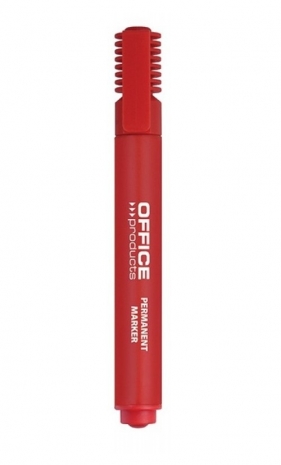 Marker permanentny OFFICE PRODUCTS, ścięty, 1-5mm (linia), czerwony 12 sztuk