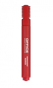 Marker permanentny OFFICE PRODUCTS, ścięty, 1-5mm (linia), czerwony 12 sztuk