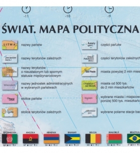 Świat. Mapa polityczna i krajobrazowa, 1:31 000 000 - Praca zbiorowa