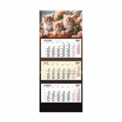 Kalendarz 2026 trójdzielny Koty