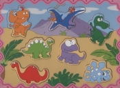 Puzzle drewniane układanka Dinozaury - <br />
