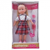 Lalka Catherine w sukience w kratę 41 cm