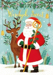 Karnet B6 Boże Narodzenie - Miołaj z reniferem