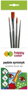  Happy Color, Zestaw pędzli syntetycznych mieszane B, 4szt (HA 7260 7261-02 PB4)