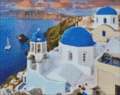 Diamentowa mozaika - Malownicze Santorini 40x50cm