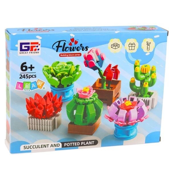 <img src='https://webimage.pl/pics/489/0/d5905991090489.jpg' style='height:440px' /> Klocki konstrukcyjne kwiaty w doniczkach 245el.