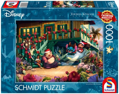 <img src='https://webimage.pl/pics/490/0/d4001504580490.jpg' style='height:440px' /> Puzzle 1000 PQ T.Kinkade Lilo i Stich Święta w duchu Aloha Disney 113674