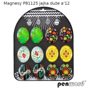 Magnesy świąteczne pisanki duże 12szt