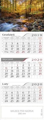Kalendarz 2020 Trójdzielny Leśny potok CRUX