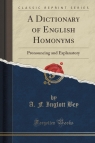 A Dictionary of English Homonyms Pronouncing and Explanatory (Classic Bey A. F. Inglott