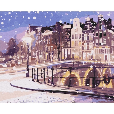 <img src='https://webimage.pl/pics/490/3/d5901498133490.jpg' style='height:440px' /> Malowanie po numerach BRUSHME 40x50cm Bajkowy Amsterdam zimą
