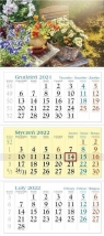 Kalendarz 2022 Trójdzielny Kwiaty KT11