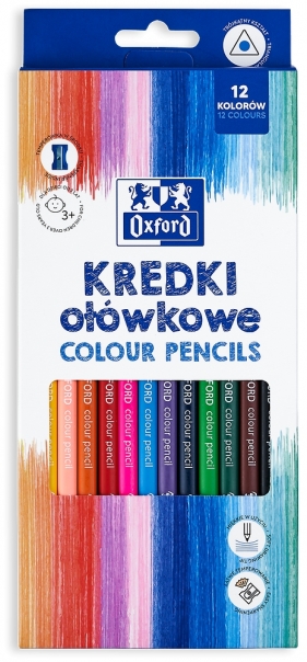 Kredki ołówkowe Oxford Regular 12 kolorów