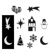 Szablony do sztucznego śniegu, 10 wzorów (BA9490)