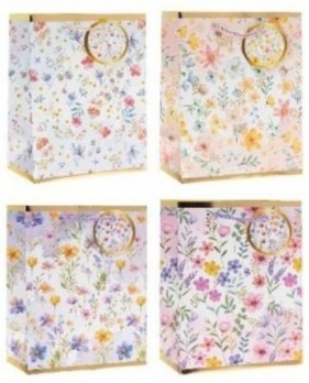 Torebka prezentowa 31x40x12cm Kwiaty MIX