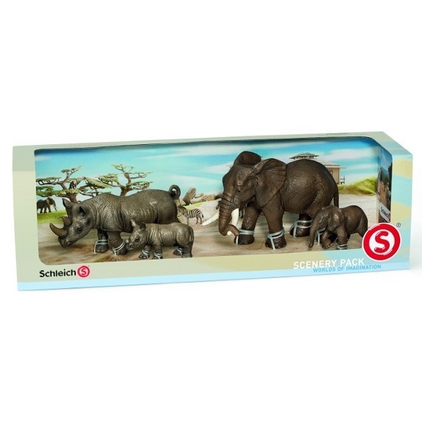 SCHLEICH Sceneria, Słoń + Nosorożec