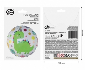 Balon foliowy Dinozaur w czapeczce 36cm