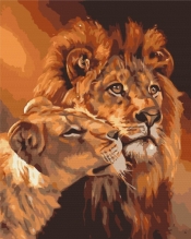 Obraz Paint it! Malowanie po numerach. Miłość lwów (BS7279)