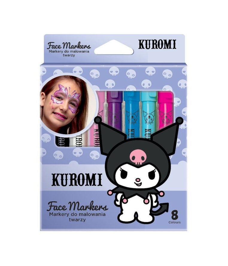 <img src='https://webimage.pl/pics/492/4/d5907360014492.png' style='height:440px' /> Coolpack, Flamastry do twarzy - Kuromi, 8 kolorów (14492PTR)