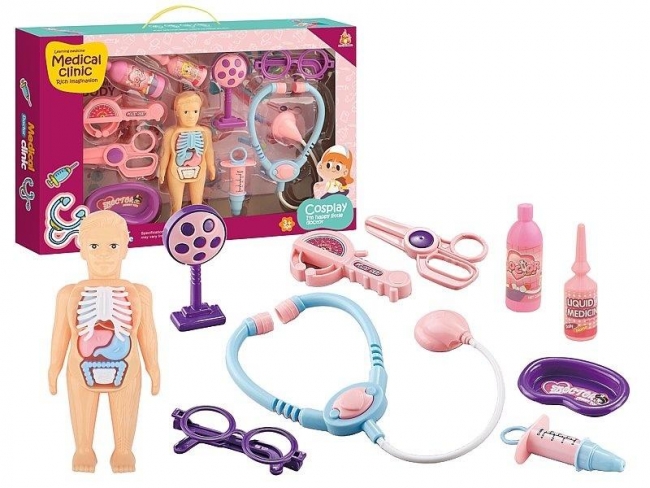 Zestaw lekarski z modelem człowieka