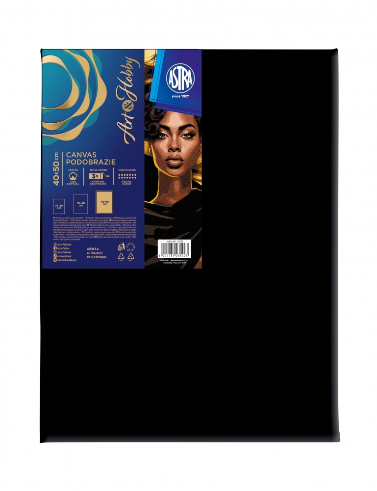 <img src='https://webimage.pl/pics/493/5/d801125003.jpg' style='height:440px' /> Podobrazie malarskie Astra Art&Hobby czarne, 40x50cm