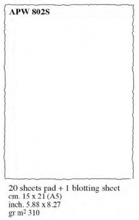 Papier czerpany A5 z podkładką 20 arkuszy biały