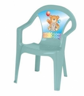 Krzesełko plastikowe pastel turkus