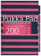 Kołozeszyt A4 Pukka Pad Navy w kratkę 200 kartek różowy