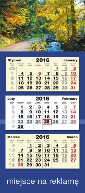 Kalendarz trójdzielny 2016 - Parma Christian, Parma Bogna