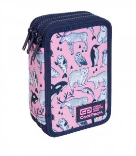 Coolpack - Jumper 3 - Piórnik potrójny z wyposażeniem - Pink Ocean (C67174)