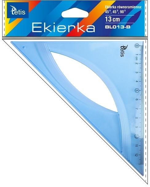 Ekierka równoramienna 13cm niebieska