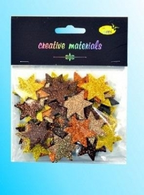 Gwiazdki z pianki brokatowej kolorowe 60szt