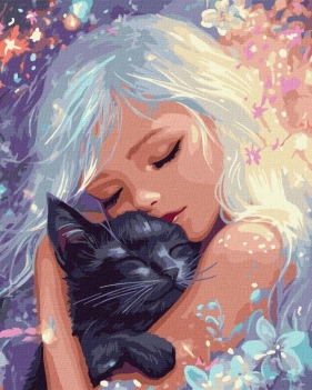 Malowania po numerach - Puszysta maskotka 40x50cm