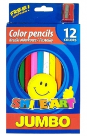 KREDKI OLOWKOWE 12 KOL JUMBO SMILEART Z TEMPEROWKA SA-112 BP