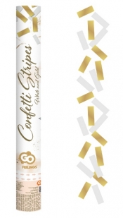 Konfetti pneumatyczne Złoto-białe paski papierowe