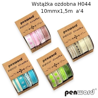 Wstążka ozdobna 10mmx1,5m 4szt (12kpl)