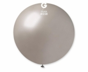Balon kula metaliczna srebrna 80cm