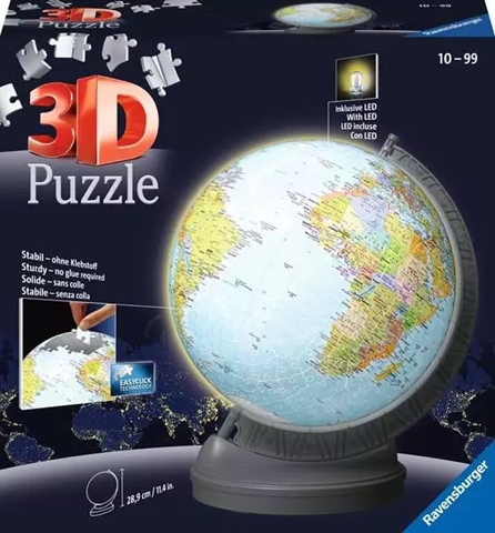 Ravensburger, Puzzle 3D - Globus podświetlany
